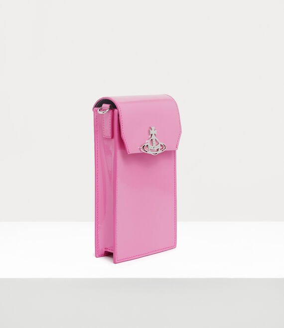 Vivienne Westwood Shiny Patent Phone Bag in PINK